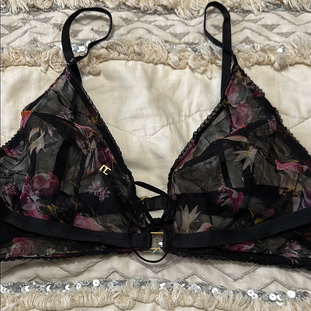 Victoria's Secret Black Sheer Lace Bra